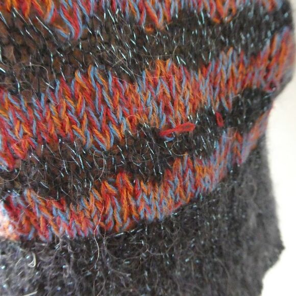 Marc by Marc Jacobs Twinkle Stripe Sweater Zig Zag Fuzzy Metallic Pullover Small - Picture 6 of 10